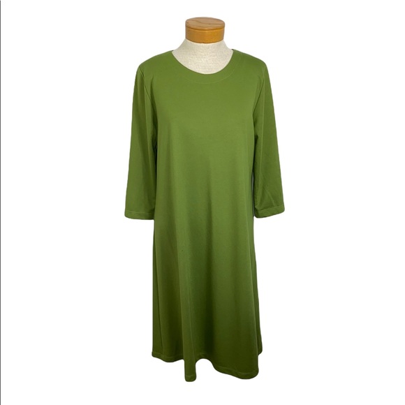 Susan Graver Black Knit Long Sleeve Dress Medium - Picture 1 of 4